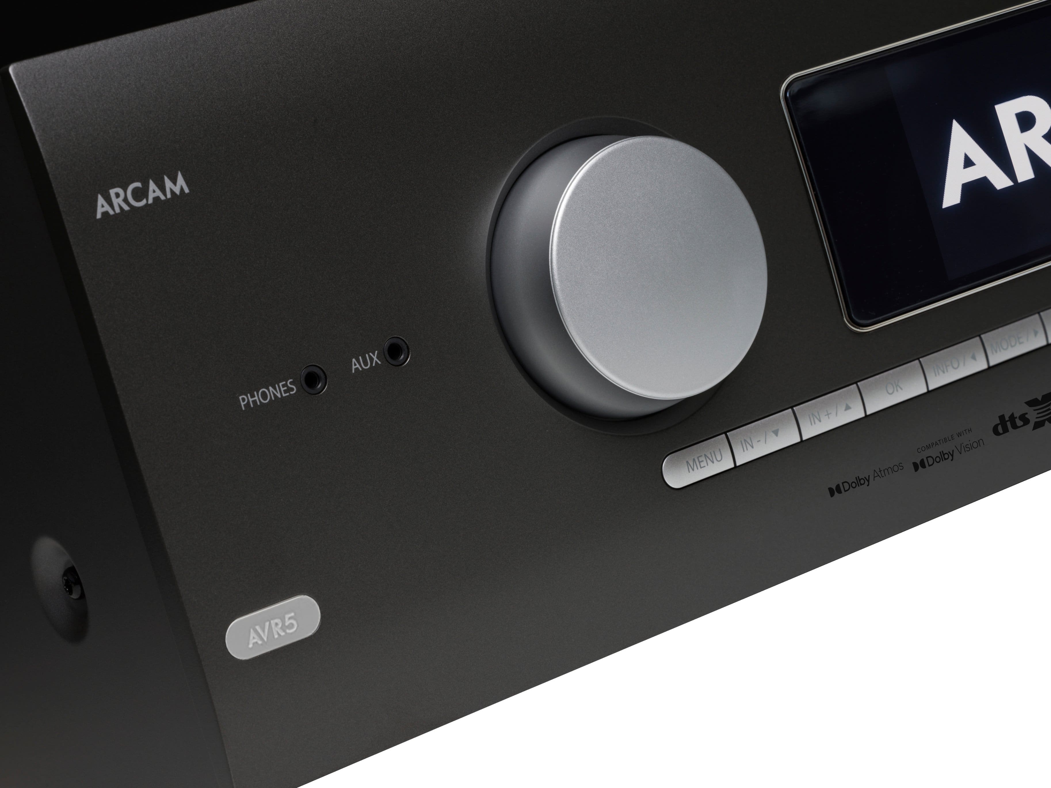 Left. Arcam - AVR5 595W 7.1 Ch. With Google Cast 4K Ultra HD HDR Compatible A/V Home Theater Receiver - Gray.