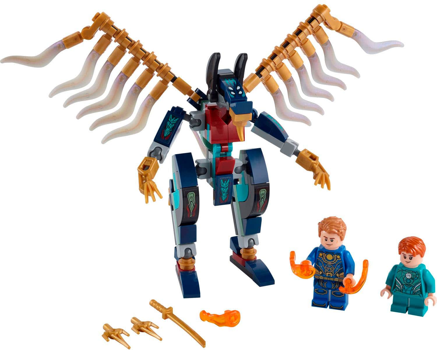 Left. LEGO - Super Heroes Eternals Aerial Assault 76145.