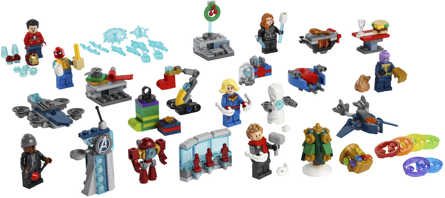 Left View: LEGO Marvel The Avengers Advent Calendar 76196 Building Toy for Fans of Super Hero Toys (298 Pieces)