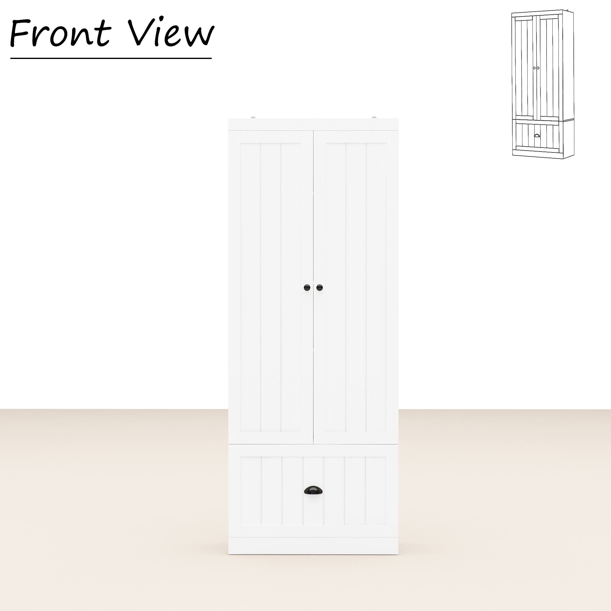 FUFU & GAGA - FUFU&GAGA Storage Cabinet: Adjustable Shelves Multi - Zone Organizing for Bedroom & Living Room - White