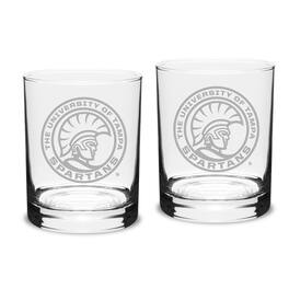 Jardine - University of Tampa Spartans 14oz. 2-Piece Classic Double Old Fashioned Glass Set - Multicolor