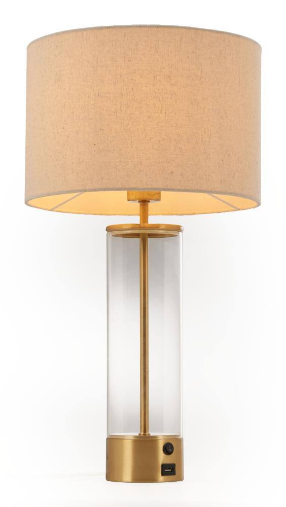 Alt View 1. Hivvago - Boreal Table Lamp Beige & Gold - Beige & Gold.