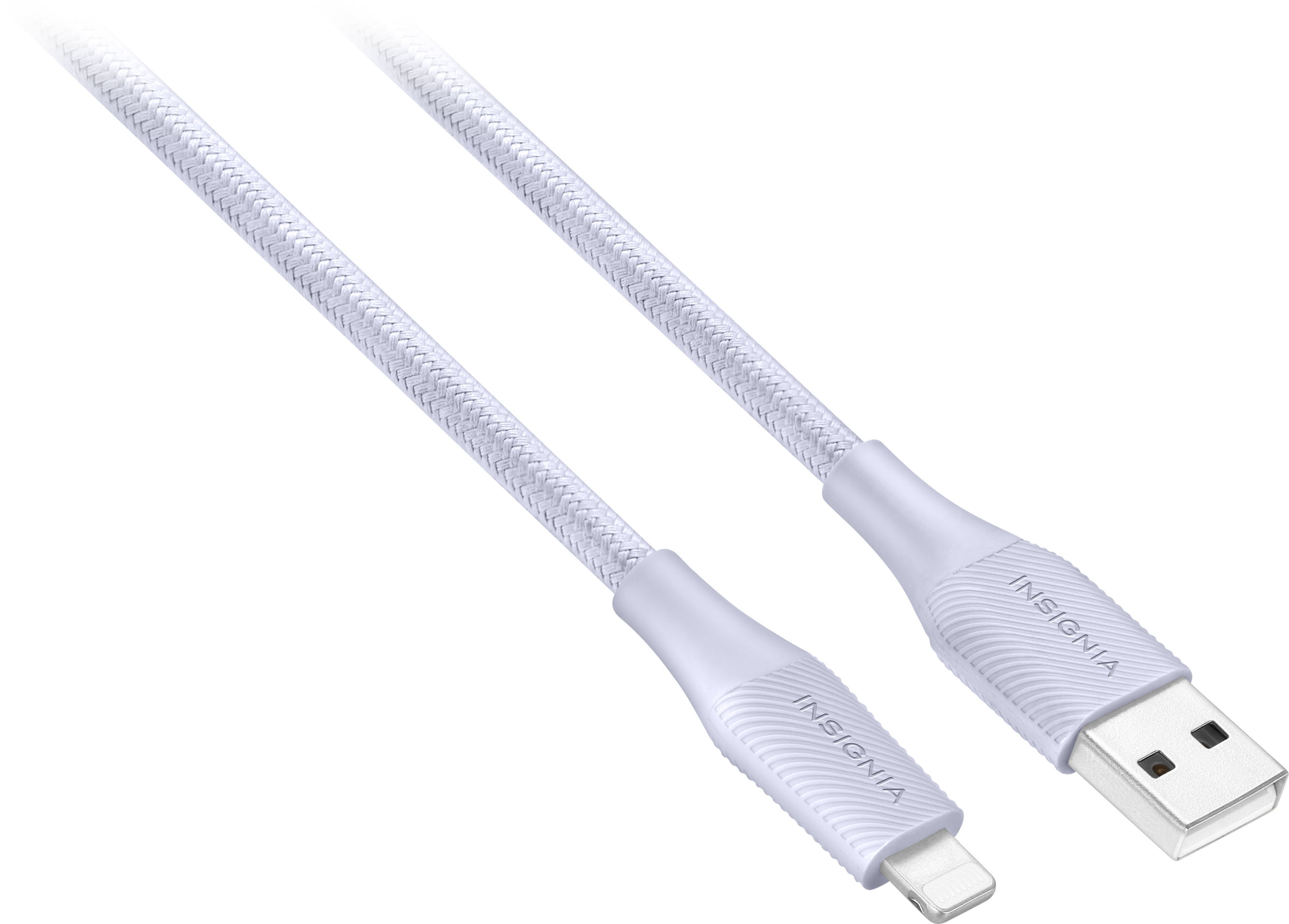 Angle View: Insignia™ - 10' Lightning to USB Charge-and-Sync Cable - Purple