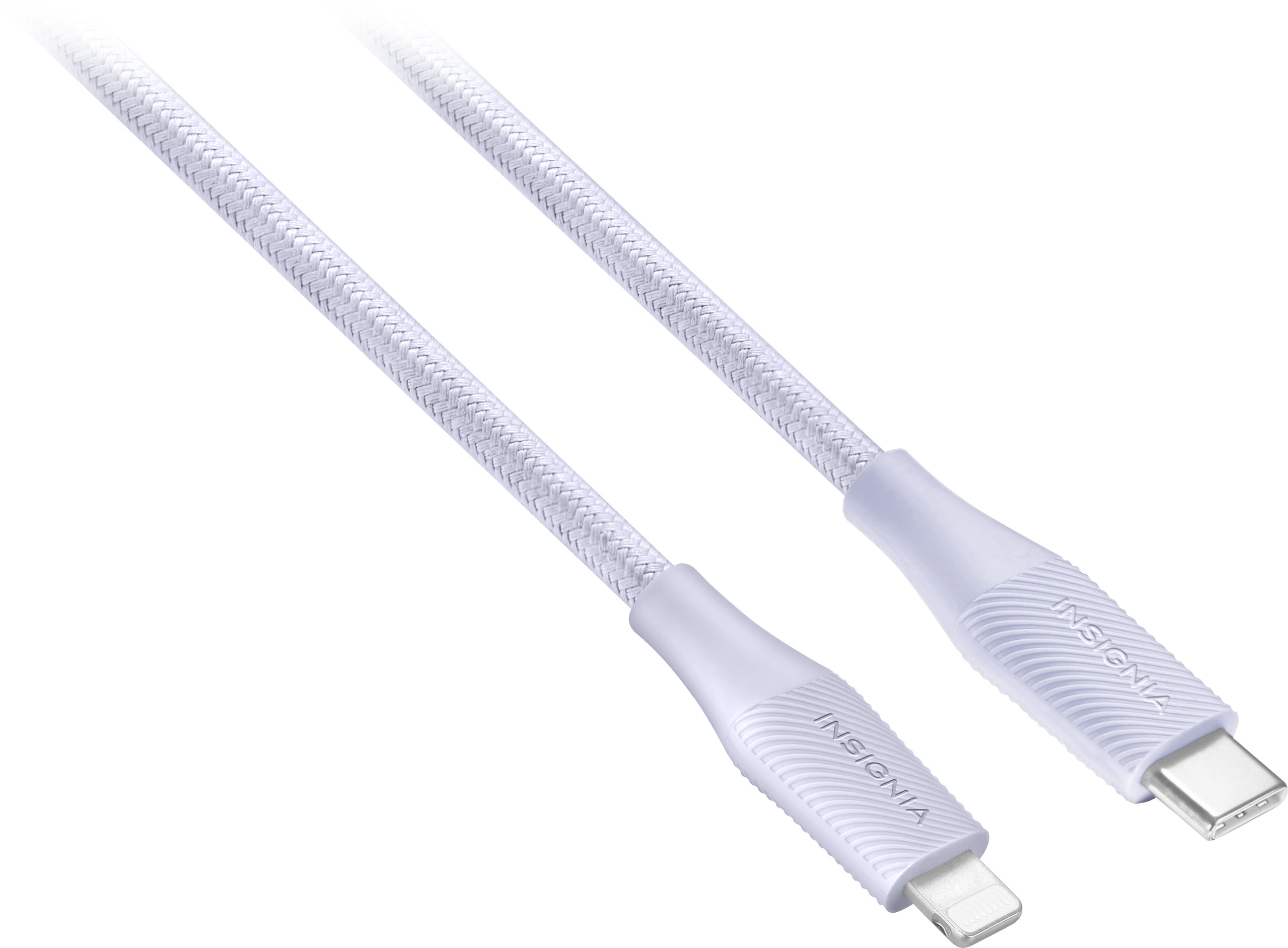 Angle View: Insignia™ - 10' Lightning to USB-C Charge-and-Sync Cable - Purple