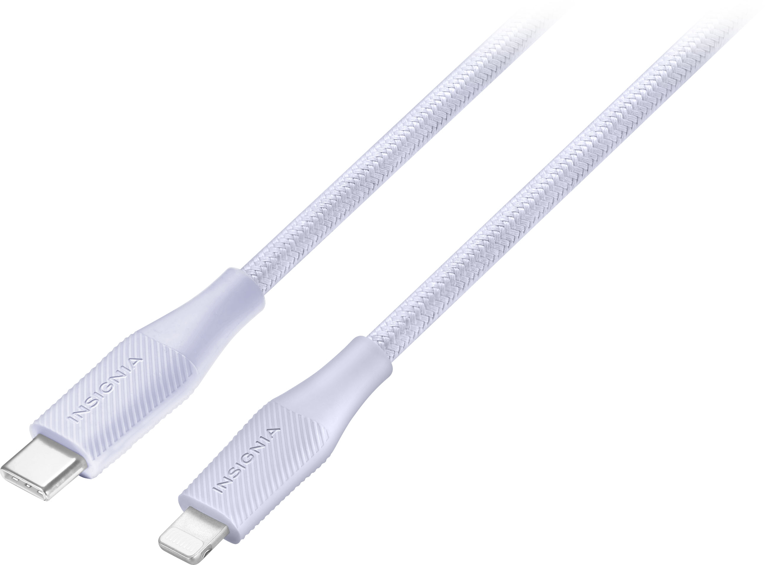 Left View: Insignia™ - 10' Lightning to USB-C Charge-and-Sync Cable - Purple