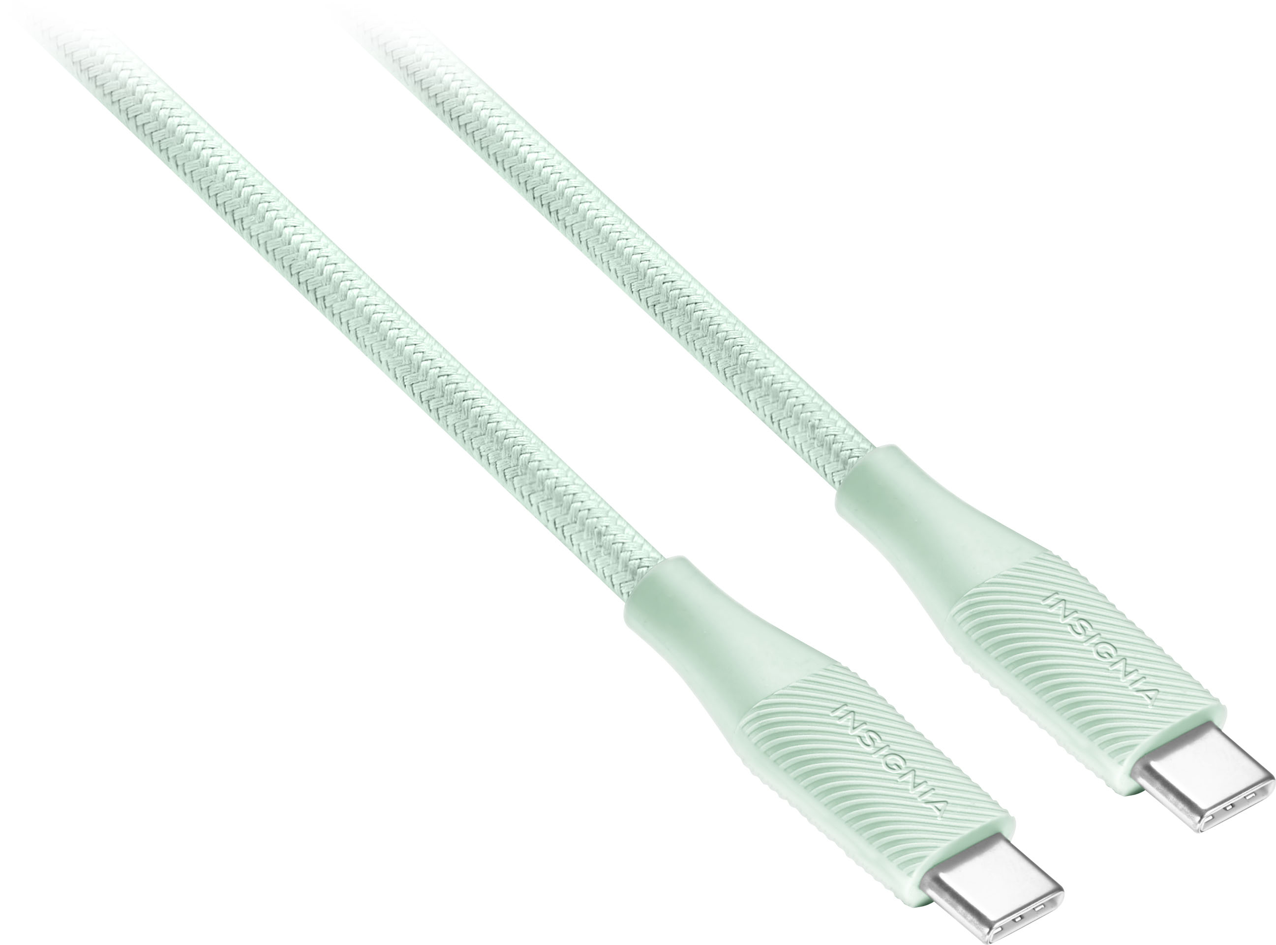 Angle View: Insignia™ - 10' USB-C to USB-C Charge-and-Sync Cable - Light Green