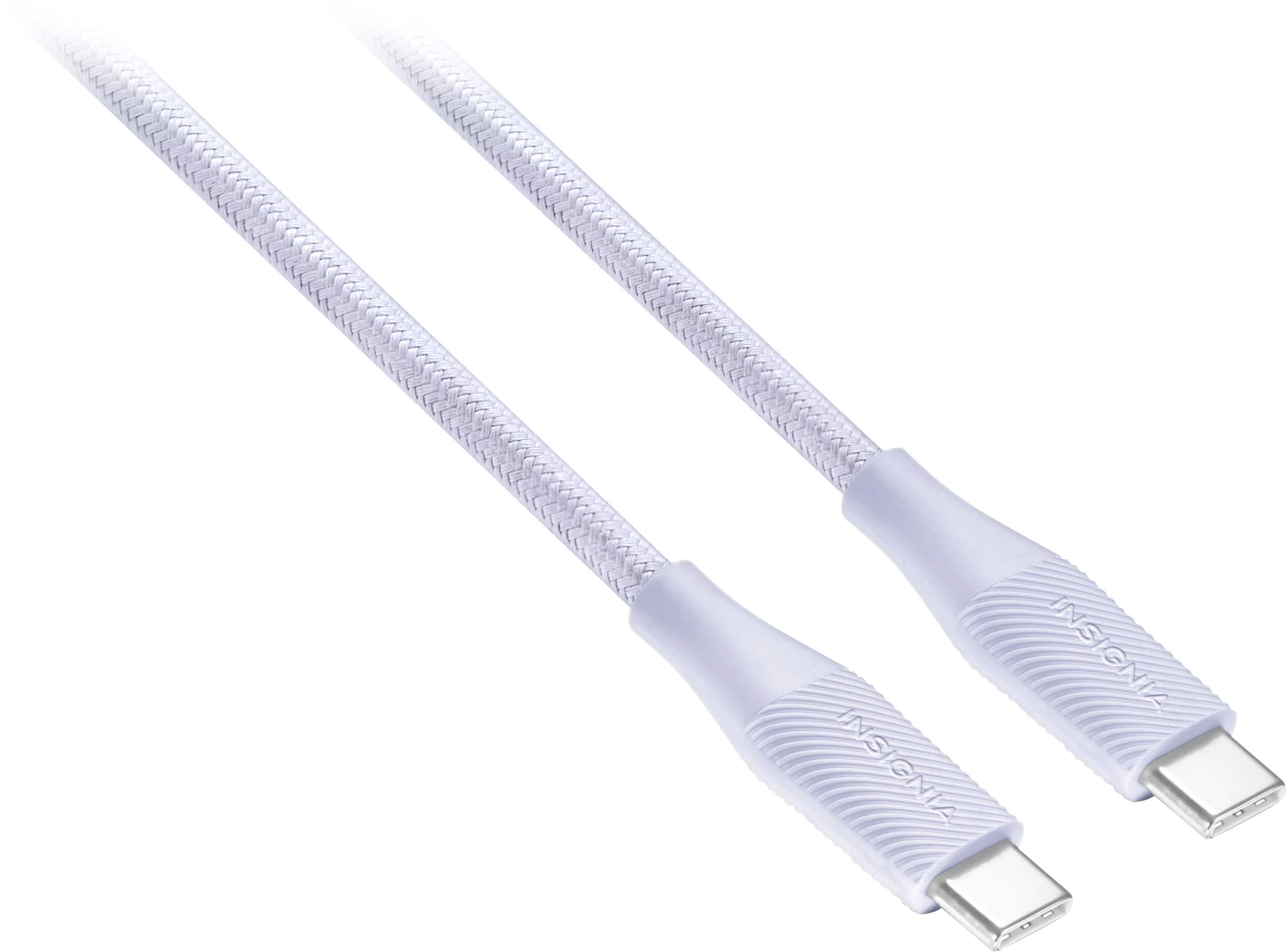 Angle View: Insignia™ - 10' USB-C to USB-C Charge-and-Sync Cable - Light Purple