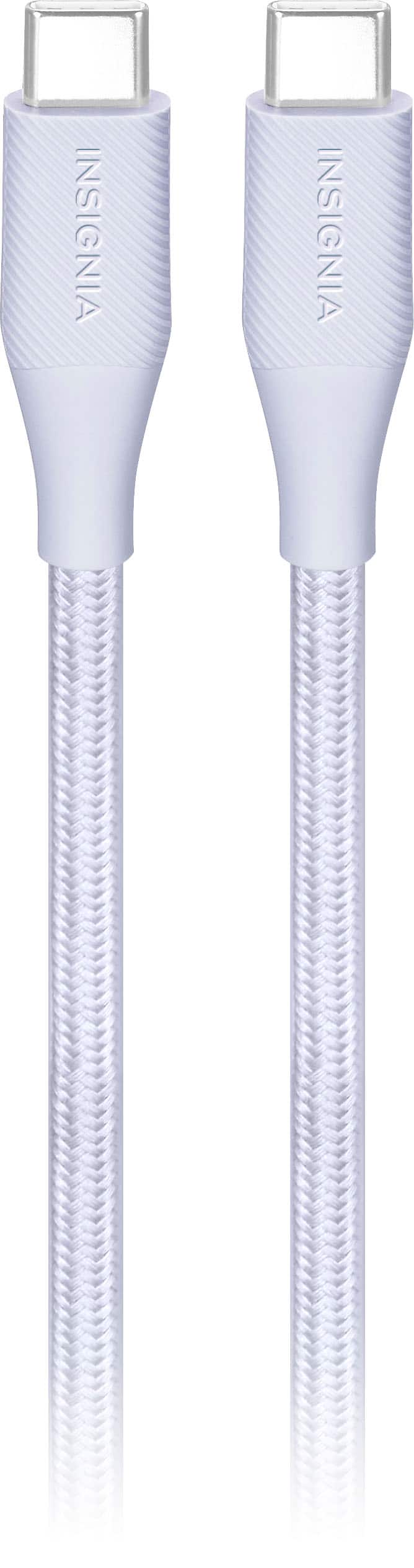 Front. Insignia™ - 10' USB-C to USB-C Charge-and-Sync Cable - Light Purple.