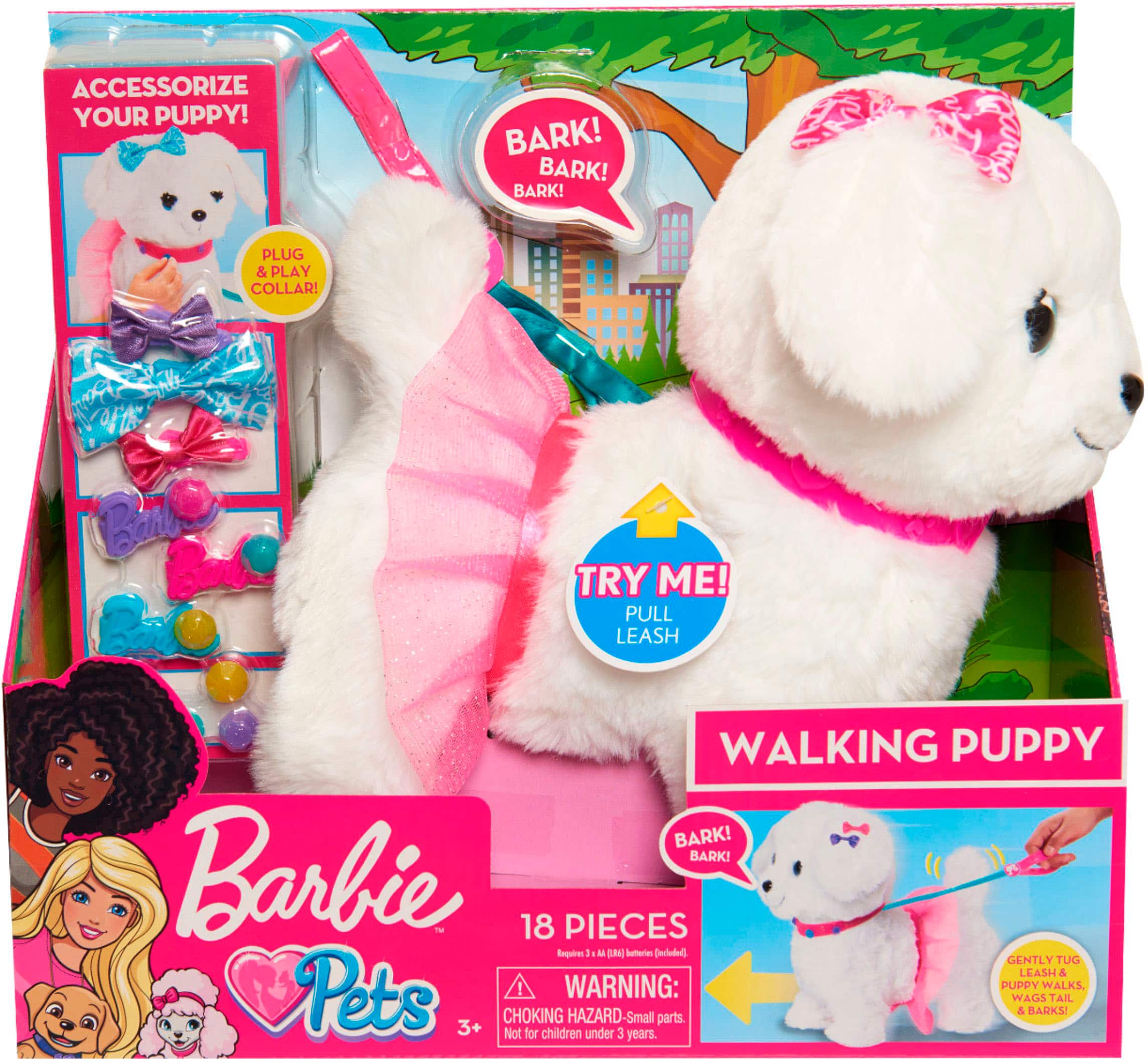 Front. Just Play - Barbie Walking Puppy.