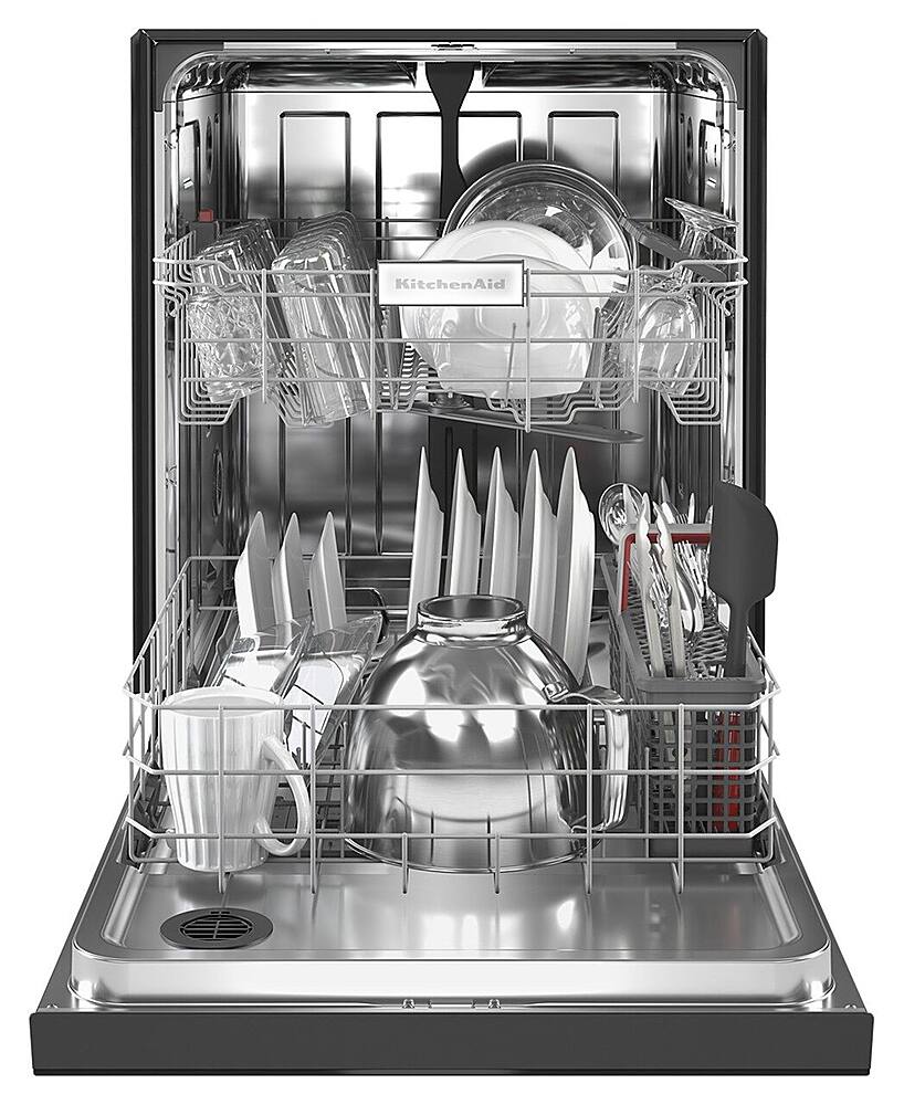 Alt View 14. KitchenAid - 24" Front Control Built-In Dishwasher with Stainless Steel Tub, ProWash, 47 dBA - Black.