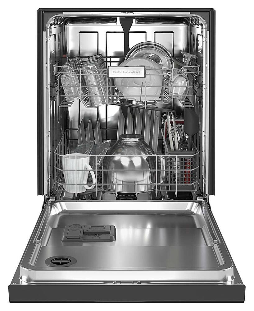 Alt View 15. KitchenAid - 24" Front Control Built-In Dishwasher with Stainless Steel Tub, ProWash, 47 dBA - Black.