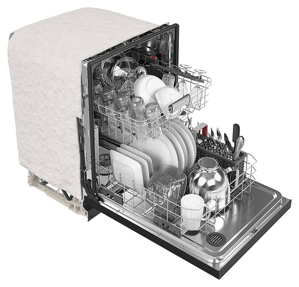 Alt View 16. KitchenAid - 24" Front Control Built-In Dishwasher with Stainless Steel Tub, ProWash, 47 dBA - Black.