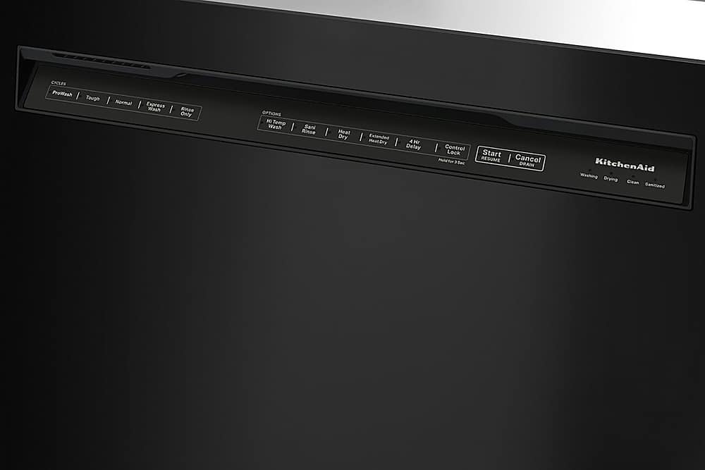 Alt View 21. KitchenAid - 24" Front Control Built-In Dishwasher with Stainless Steel Tub, ProWash, 47 dBA - Black.