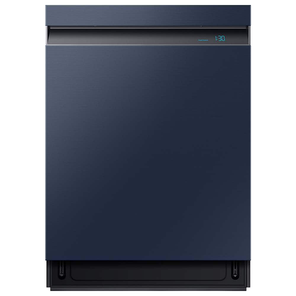Front. Samsung - Bespoke AutoRelease Dry Smart Built-In Stainless Steel Tub Dishwasher with 3rd Rack, Linear Wash, 39dBA - Navy steel.