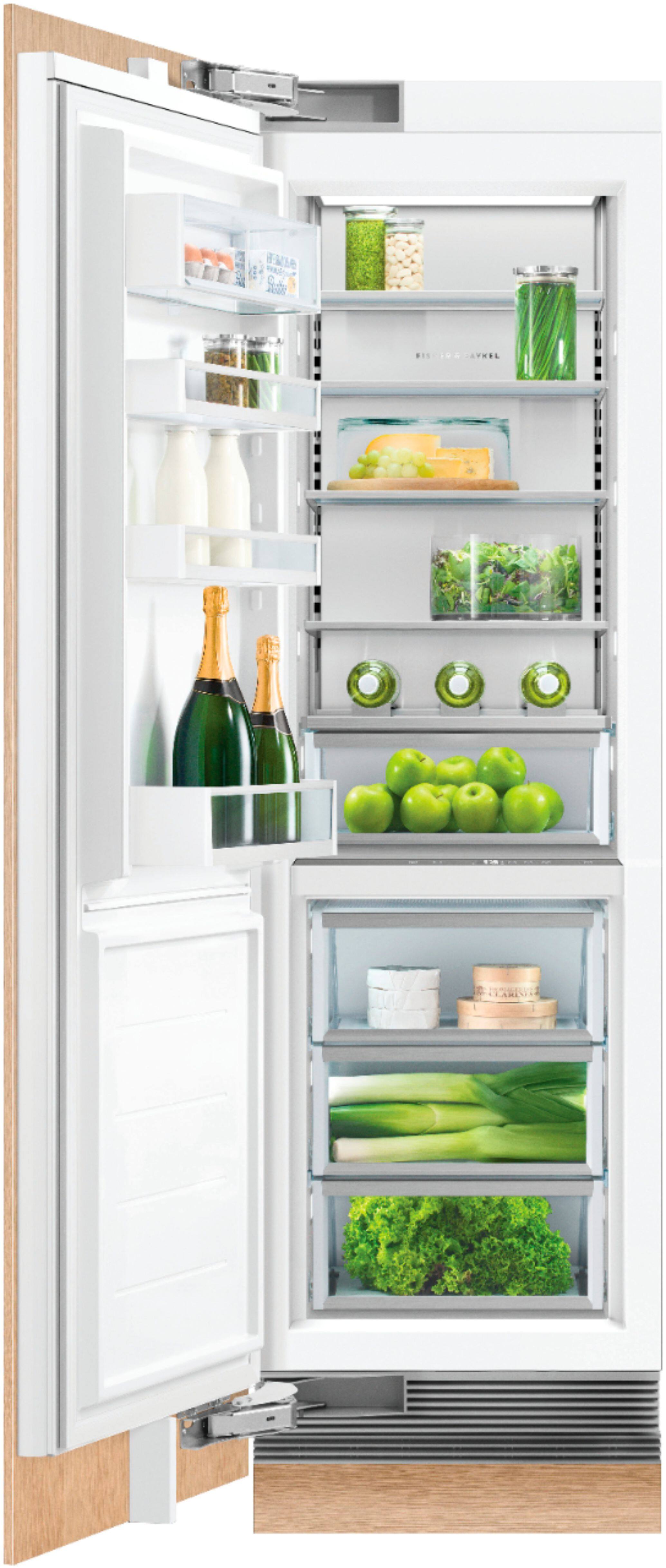 Alt View 12. Fisher & Paykel - Integrated 24 in. 12.4 cu ft Column Refrigerator with  Internal Water Dispenser and Stainless Interior, Left Hinge - Custom Panel Ready.