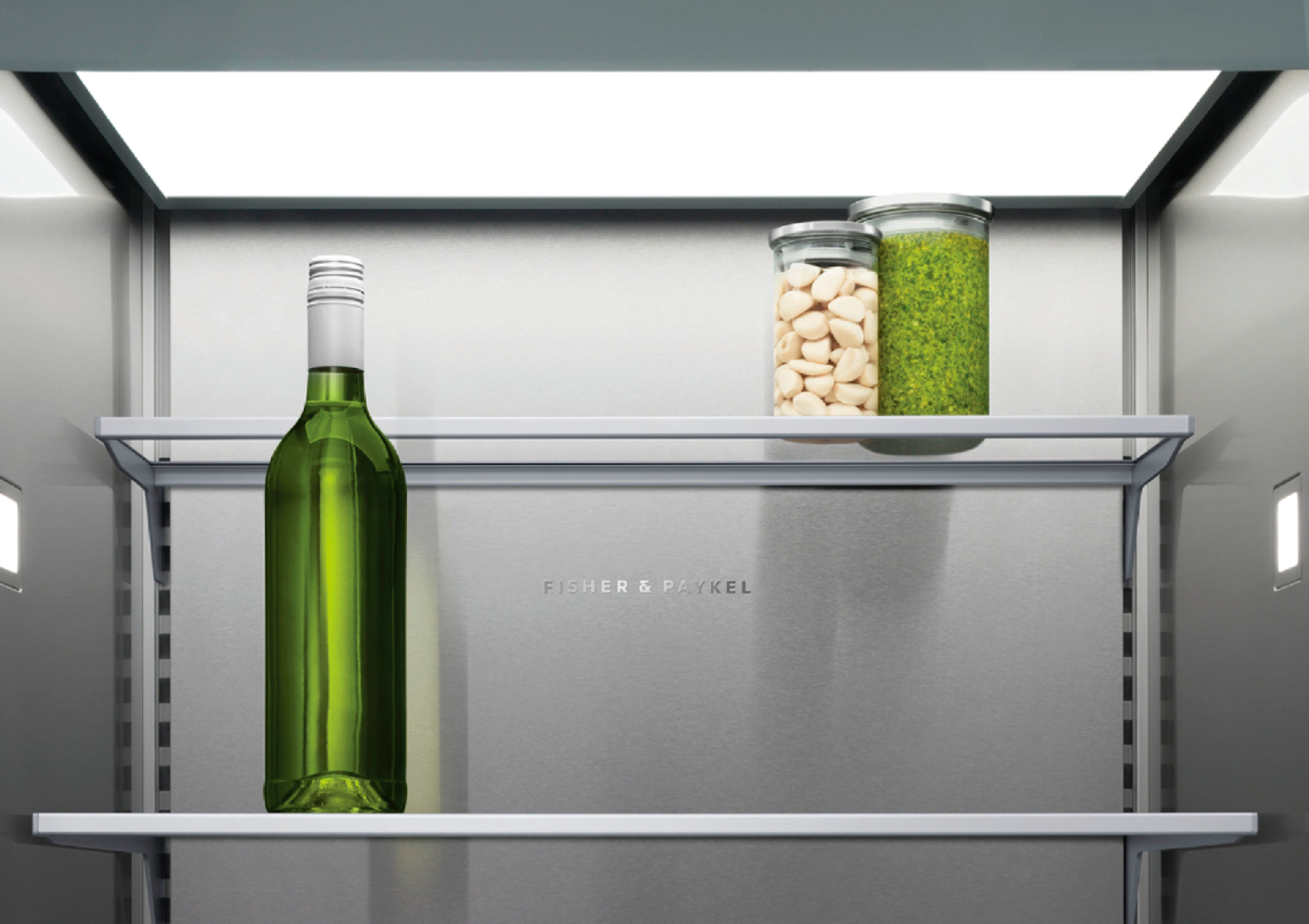 Fisher & Paykel - Integrated 24 in. 12.4 cu ft Column Refrigerator with  Internal Water Dispenser and Stainless Interior, Left Hinge - Custom Panel Ready