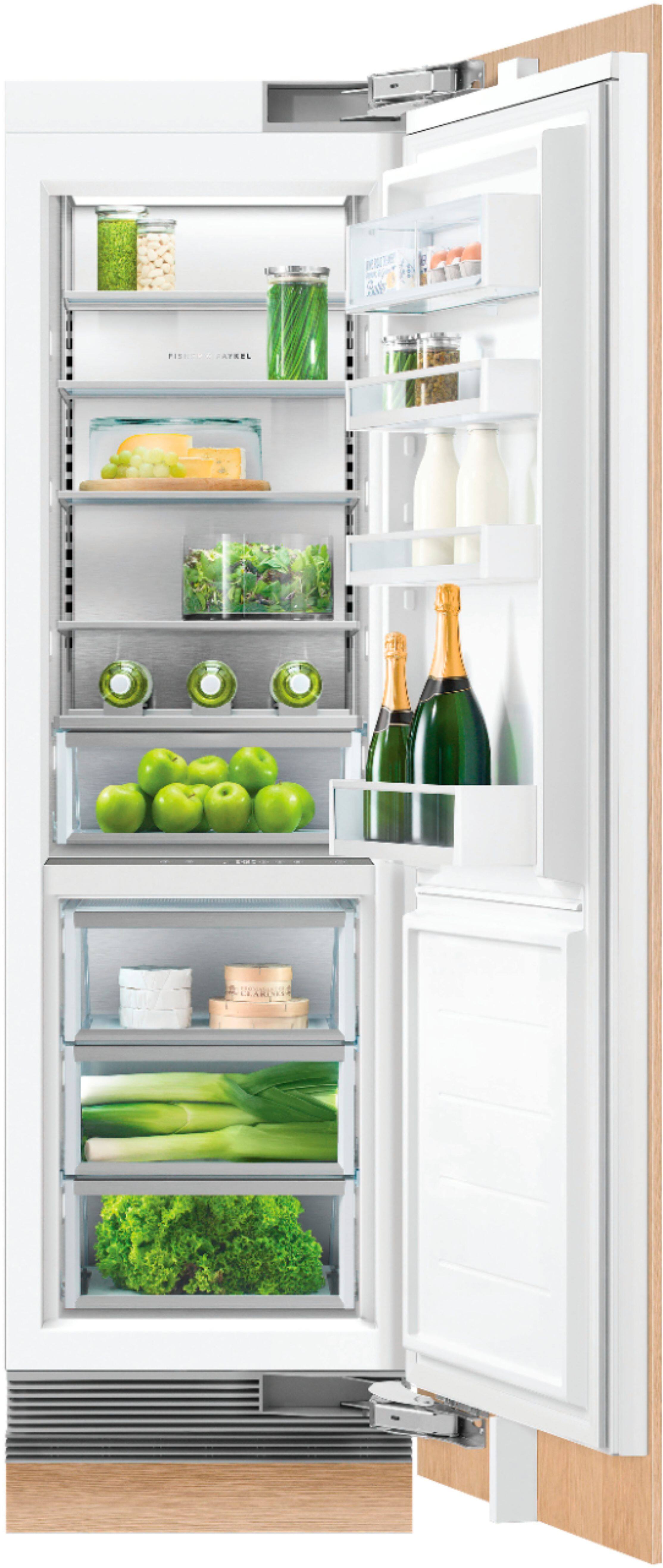 Alt View 12. Fisher & Paykel - Integrated 24 in. 12.4 cu ft Column Refrigerator with  Internal Water Dispenser and Stainless Interior, Right Hinge - Custom Panel Ready.