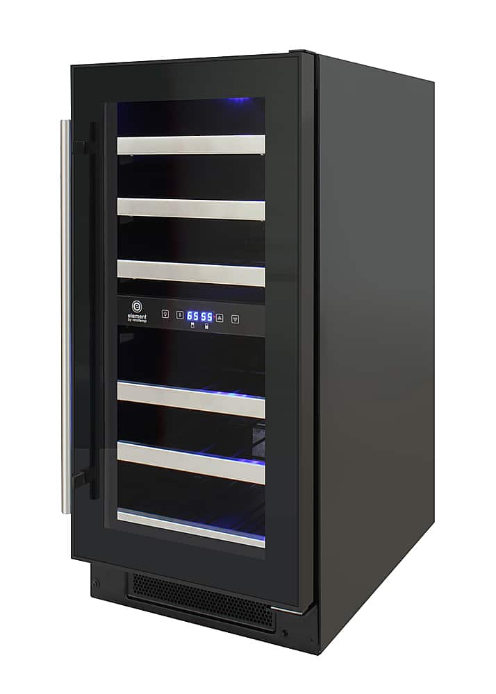 Angle View: Vinotemp - 28-Bottle Dual Zone Wine Cooler - Black