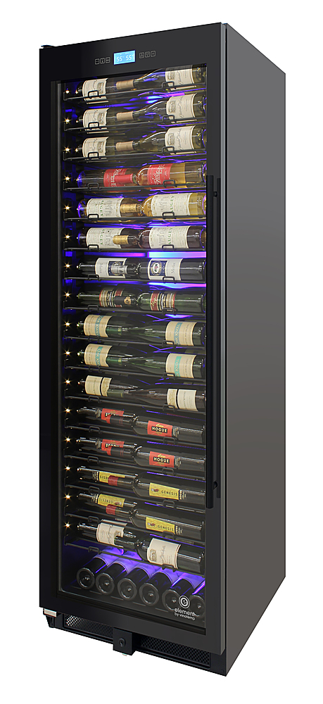 Angle View: Vinotemp - 141-Bottle Single-Zone  Wine Cooler with Backlit Panel and Left Hinge - Black