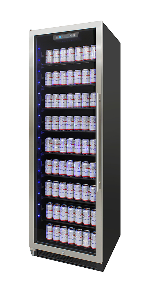 Angle View: Vinotemp - Connoisseur Series 168 Single-Zone Beverage Cooler (Left Hinge) - Silver