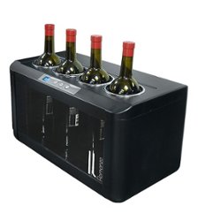 Vinotemp - 4-Bottle Open Wine Cooler - Black - Front_Zoom