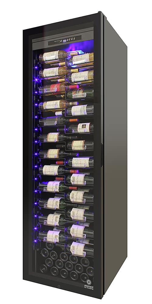 Angle View: Vinotemp - 162-Bottle Single-Zone Wine Cooler - Black