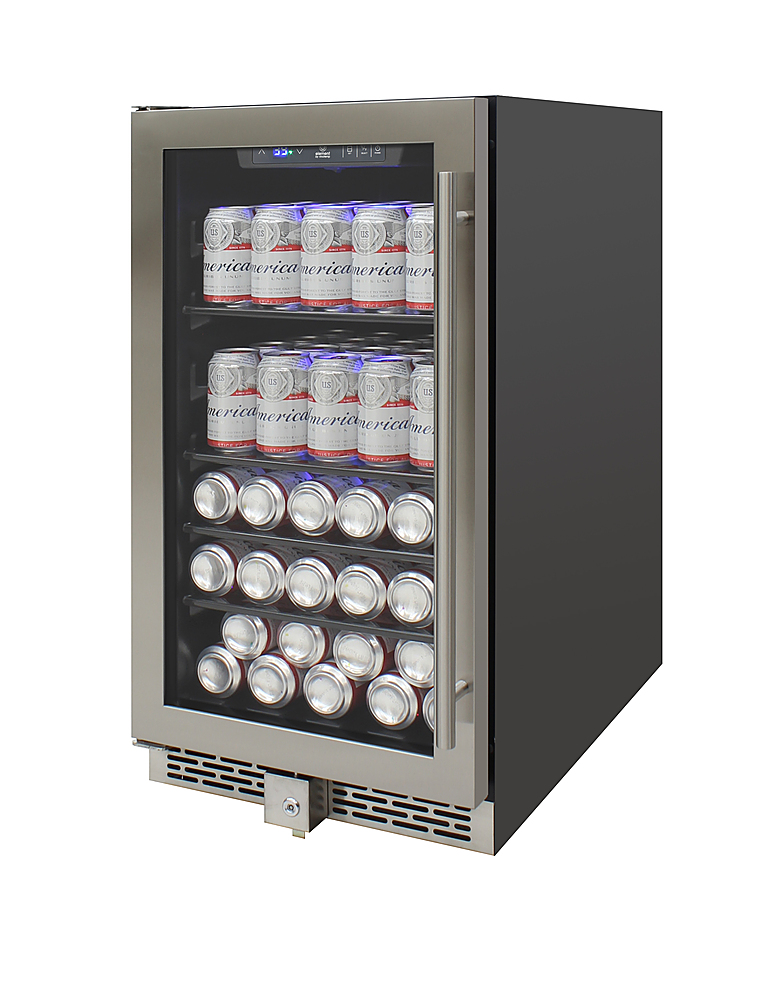 Angle View: Vinotemp - Connoisseur Series 40 Single Zone Beverage Cooler - Silver