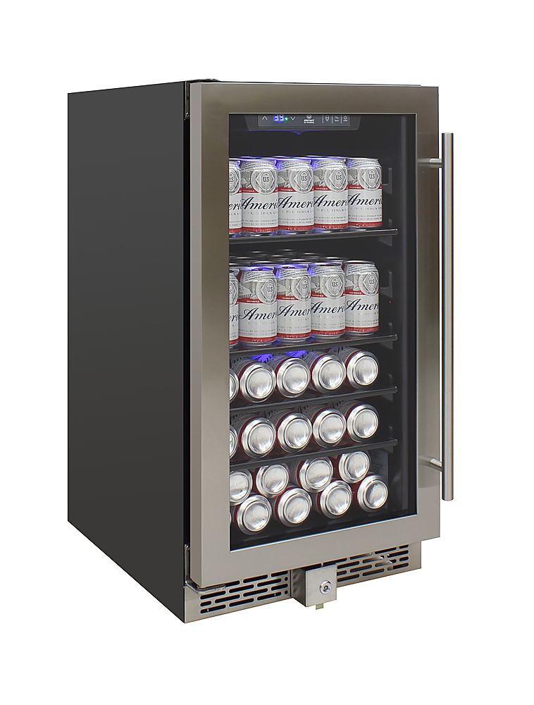 Left View: Vinotemp - Connoisseur Series 40 Single Zone Beverage Cooler - Silver
