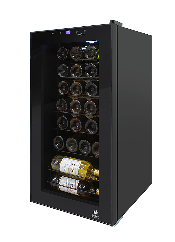Angle View: Vinotemp - 28-Bottle Wine Cooler with Touch Screen - Black