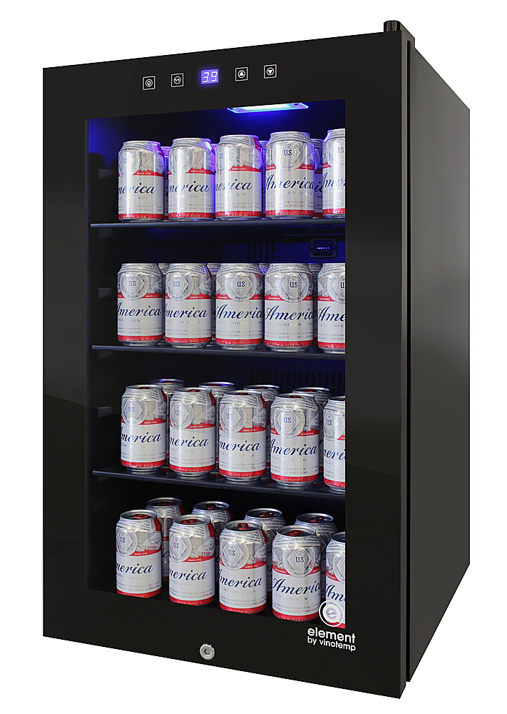 Angle View: Vinotemp - 105-Can Beverage Cooler with Touch Screen - Black