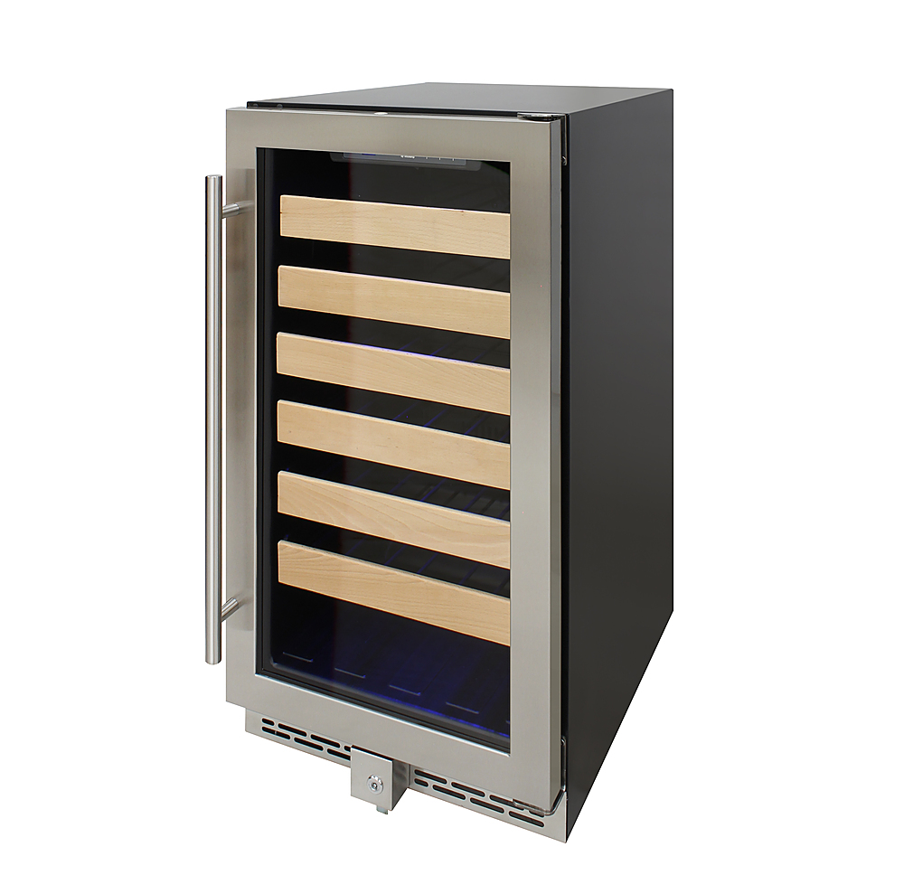 Angle View: Vinotemp - Connoisseur Series 40 Single Zone Wine Cooler - Silver