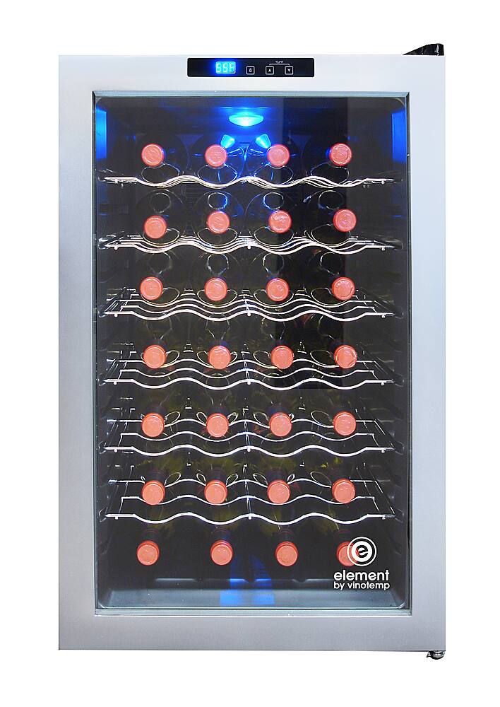 Front. Vinotemp - 28-Bottle Compressor Unit - Silver.