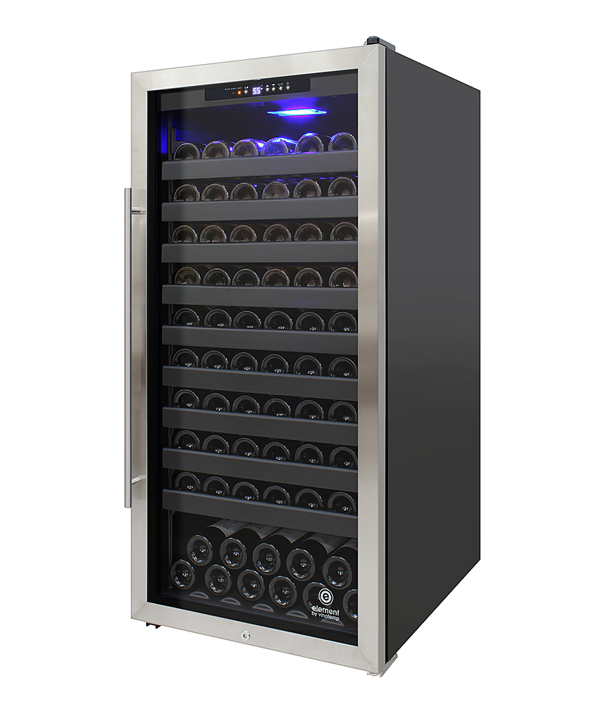 Angle View: Avanti - 38-Bottle Dual Zone Wine Cooler - Stainless steel