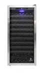 Front. Vinotemp - 114-Bottle Freestanding Single-Zone Wine Cooler - Silver.