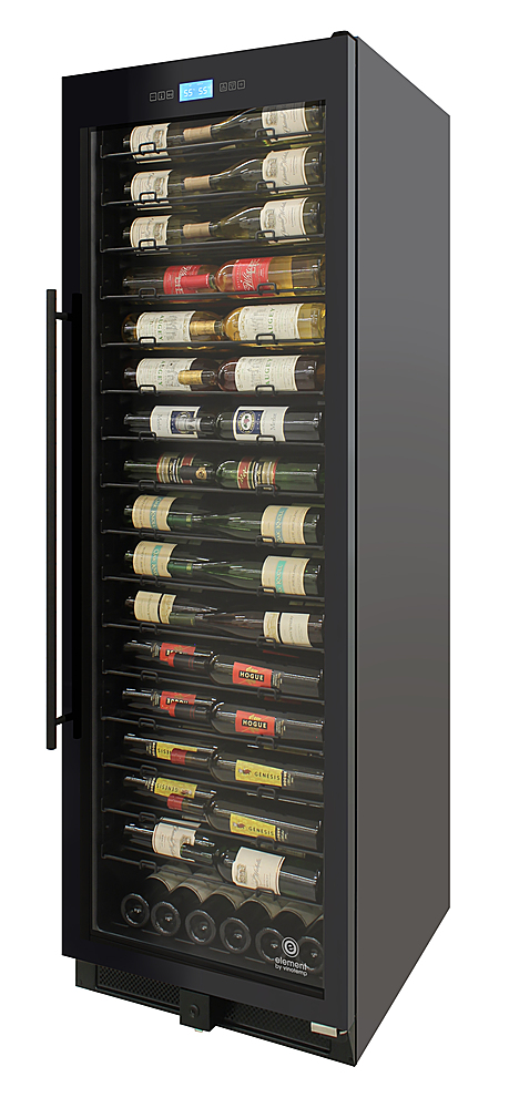 Angle View: Vinotemp - 141-Bottle Single Zone Wine Cooler with Backlit Panel - Black