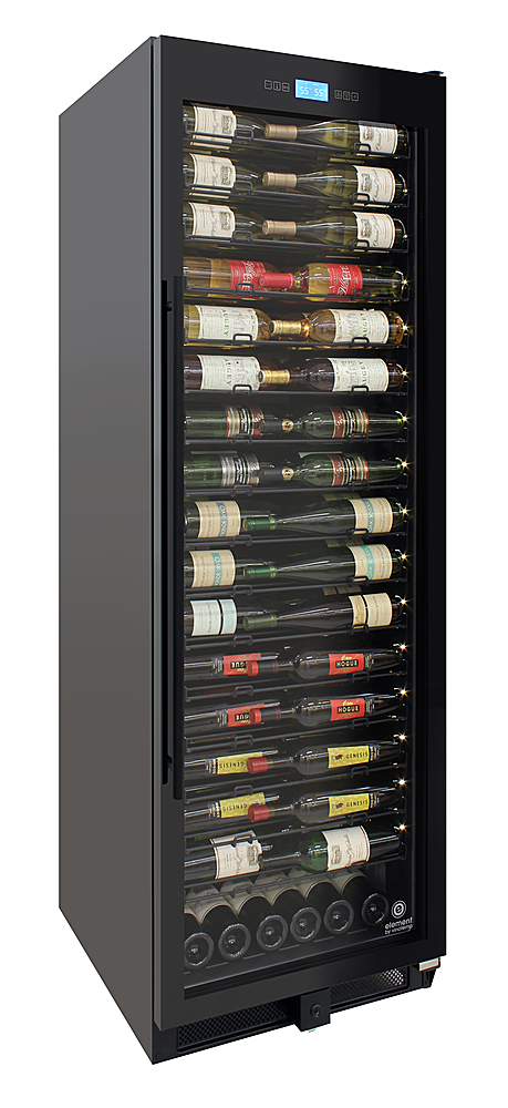 Left View: Vinotemp - 141-Bottle Single Zone Wine Cooler with Backlit Panel - Black