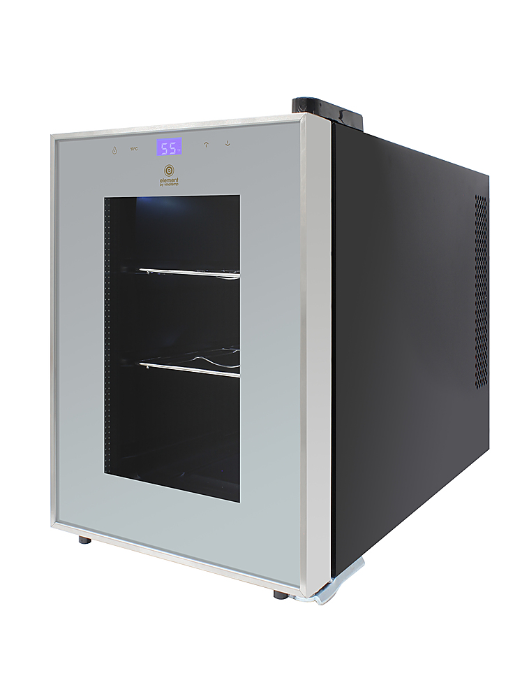 Angle View: Vinotemp - 6-Bottle Single Zone Wine Cooler with Touch Screen - Silver