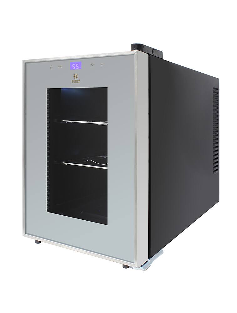 Angle. Vinotemp - 6-Bottle Single Zone Wine Cooler with Touch Screen - Silver.