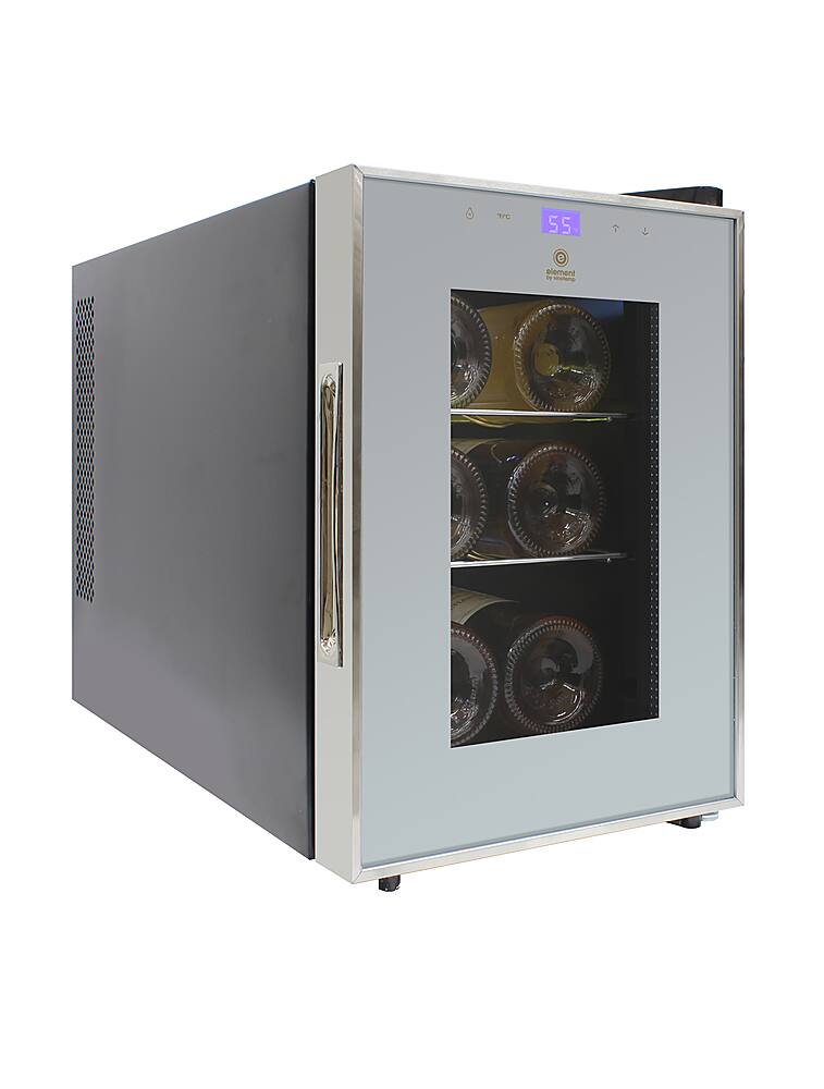 Left. Vinotemp - 6-Bottle Single Zone Wine Cooler with Touch Screen - Silver.