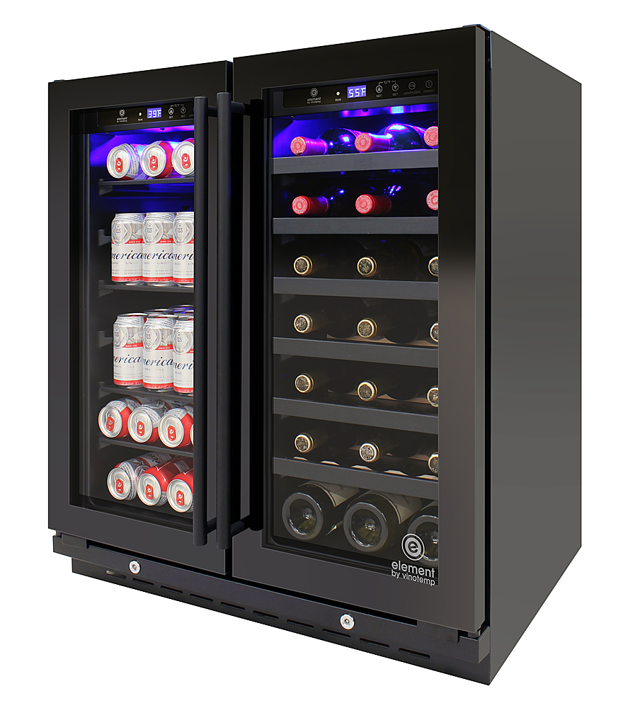 Angle View: Vinotemp - EL-BWC101-01 33-Bottle and 101-Can Beverage Cooler - Black