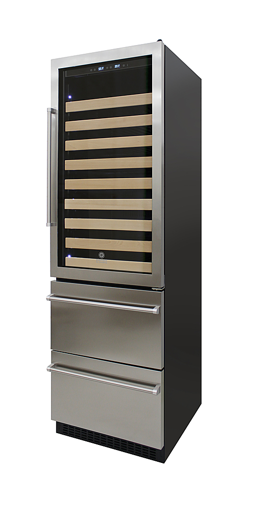 Angle View: Vinotemp - 108-Bottle Dual Zone Beverage Cooler - Silver