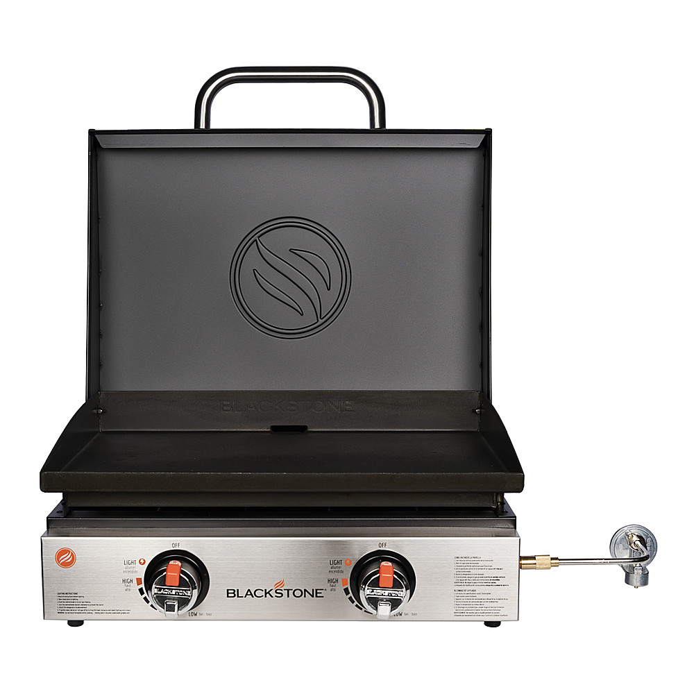 Angle View: Blackstone - 22 In. Outdoor Countertop Griddle with stainless Steel Front - Black
