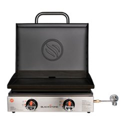 Blackstone - 22 In. Outdoor Countertop Griddle with stainless Steel Front - Black - Angle_Zoom