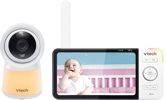 Moniteur vidéo de bébé 1080p intelligent Wi-Fi de 5 po doté d'une caméra  HD, d'une veilleuse intégrée et d'une, caméra, blanc RM5754HD de Vtech -  Notre exclusivité