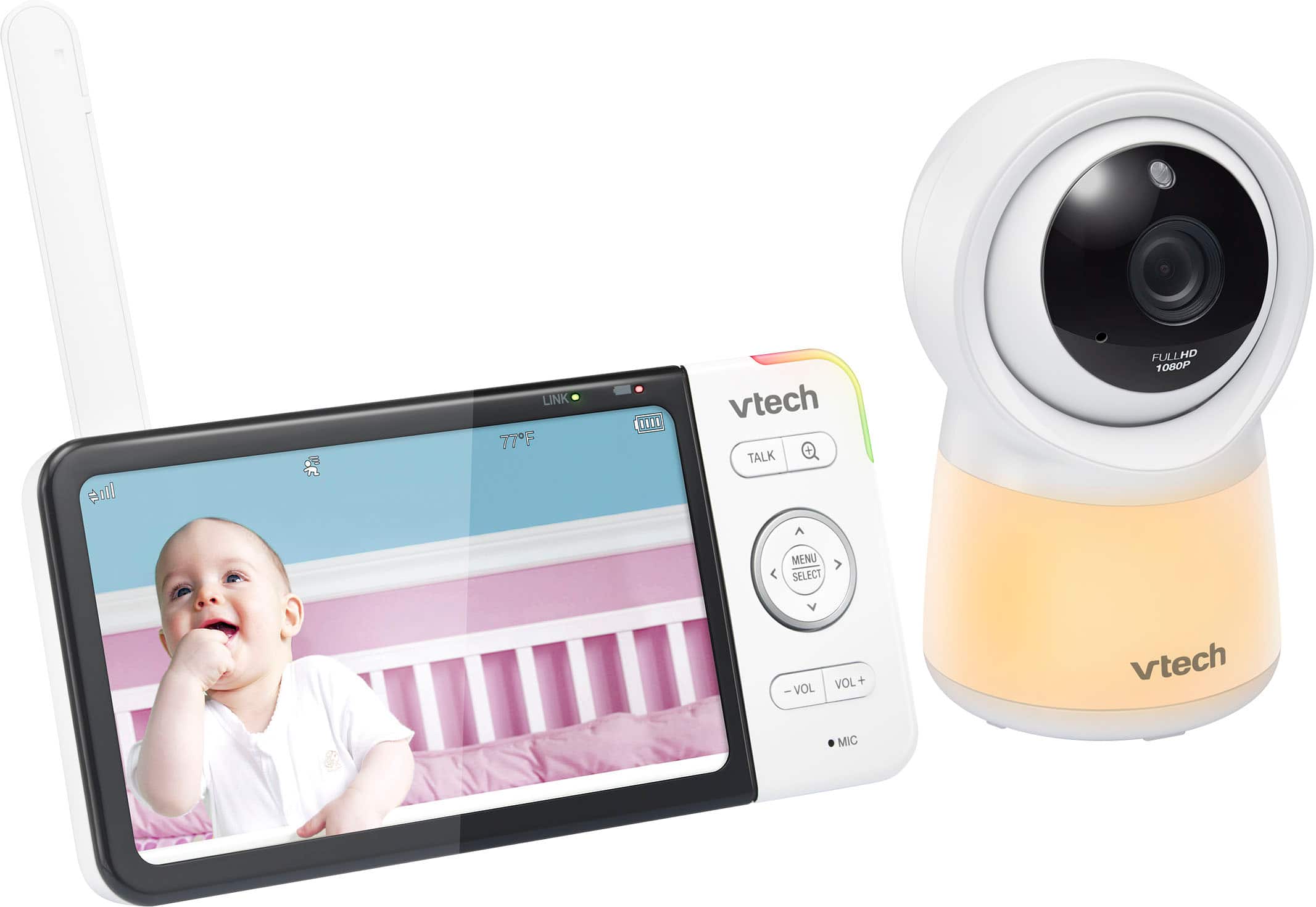 Alt View 12. VTech - Smart Wi-Fi Video Baby Monitor w/ 5” HC Display and 1080p HD Camera, Built-in night light, RM5754HD - White.