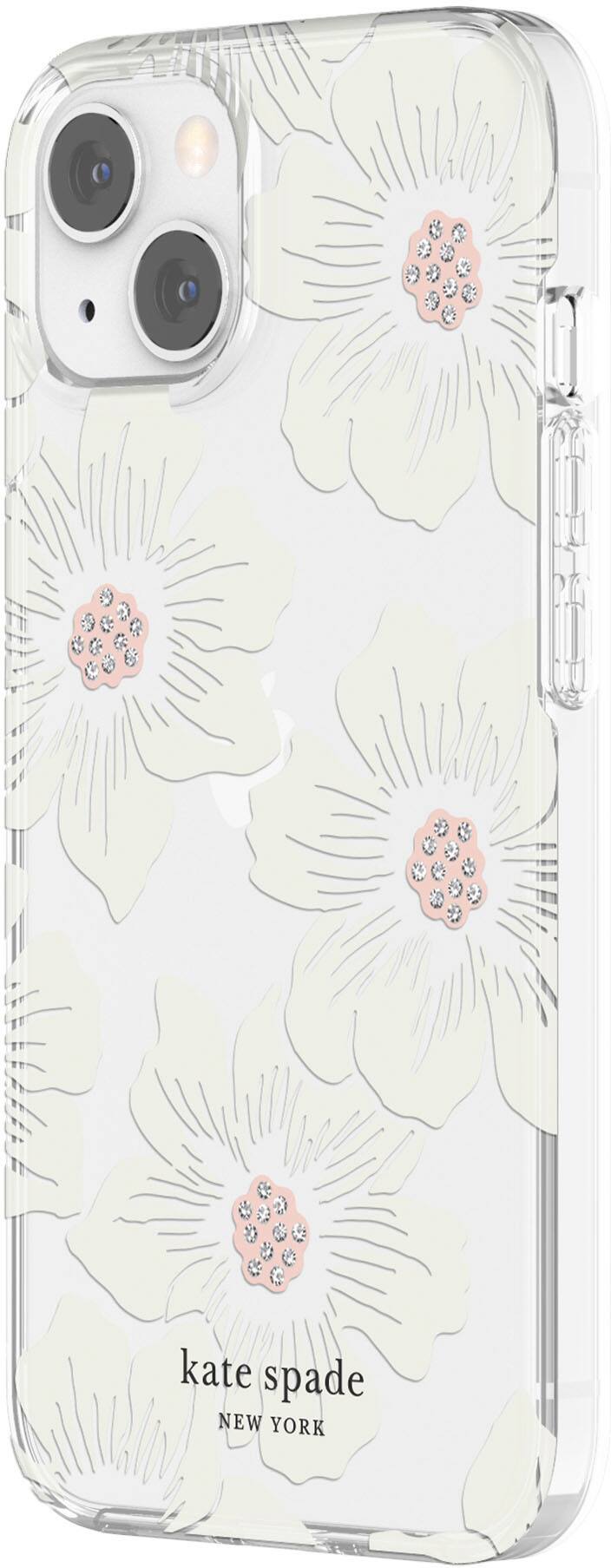 Angle. kate spade new york - Protective Hardshell Case for iPhone 13 - Hollyhock.