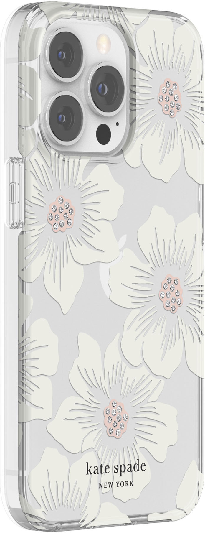 Left View: kate spade new york - Protective Hardshell Case for iPhone 13 Pro - Hollyhock