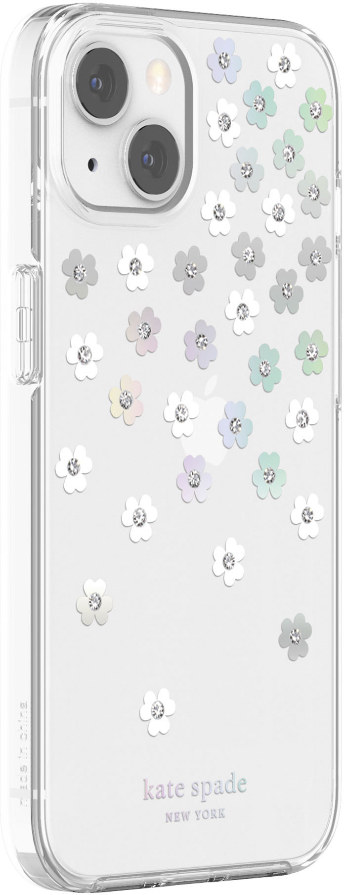 Left View: kate spade new york - Protective Hardshell Case for iPhone 13 - Flower