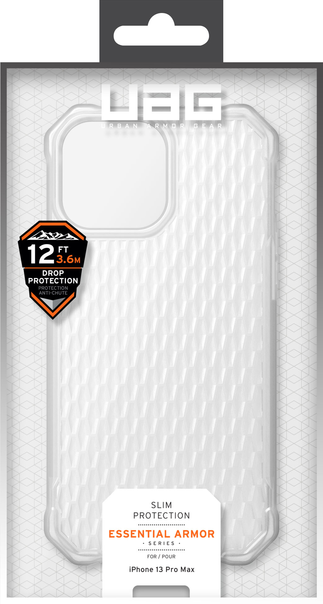 Left View: UAG - Essential Armor Case for iPhone 13 Pro Max - Ice