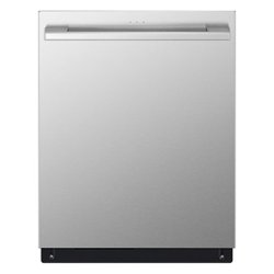 LG - STUDIO 24" Top Control Smart Built-In Stainless Steel Tub Dishwasher with 3rd Rack, QuadWash, True Steam and 40dBA - Stainless steel - Front_Zoom